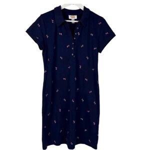 Talbots Petite Navy Flamingo Embroidered Polo Shirt Dress Size M
Preppy Nautical